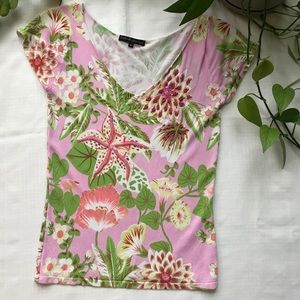 Pierri New York | Tropical Print Top with Beading